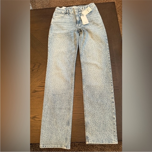 Good American Good Icon Straight Sparkle Rhinestone Jeans - Picture 3 of 5